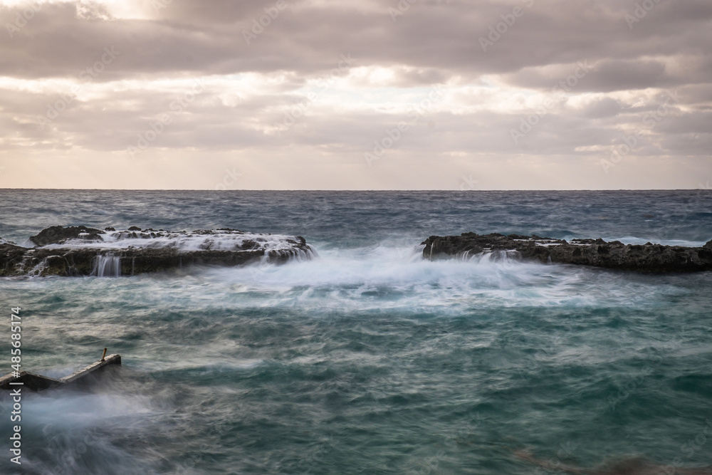 Storm over the Caribbean Sea, by North West Point public boat ramp, Grand Cayman, Cayman Islands