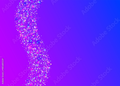 Birthday Texture. Retro Design. Party Christmas Illustration. Crystal Foil. Transparent Glare. Violet Shiny Sparkles. Holographic Tinsel. Fiesta Art. Purple Birthday Texture