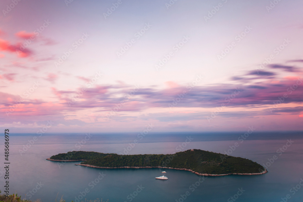 Photo of Lokrum Island at sunrise, Dubrovnik, Dalmatian Coast, Croatia