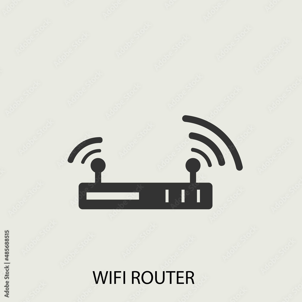 WIFI router vector icon illustration sign WIFI router vector icon illustration sign