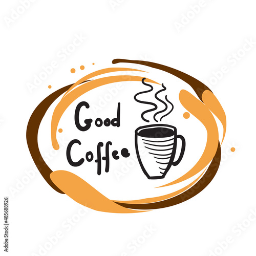 Coffee lettering  icon  sticker