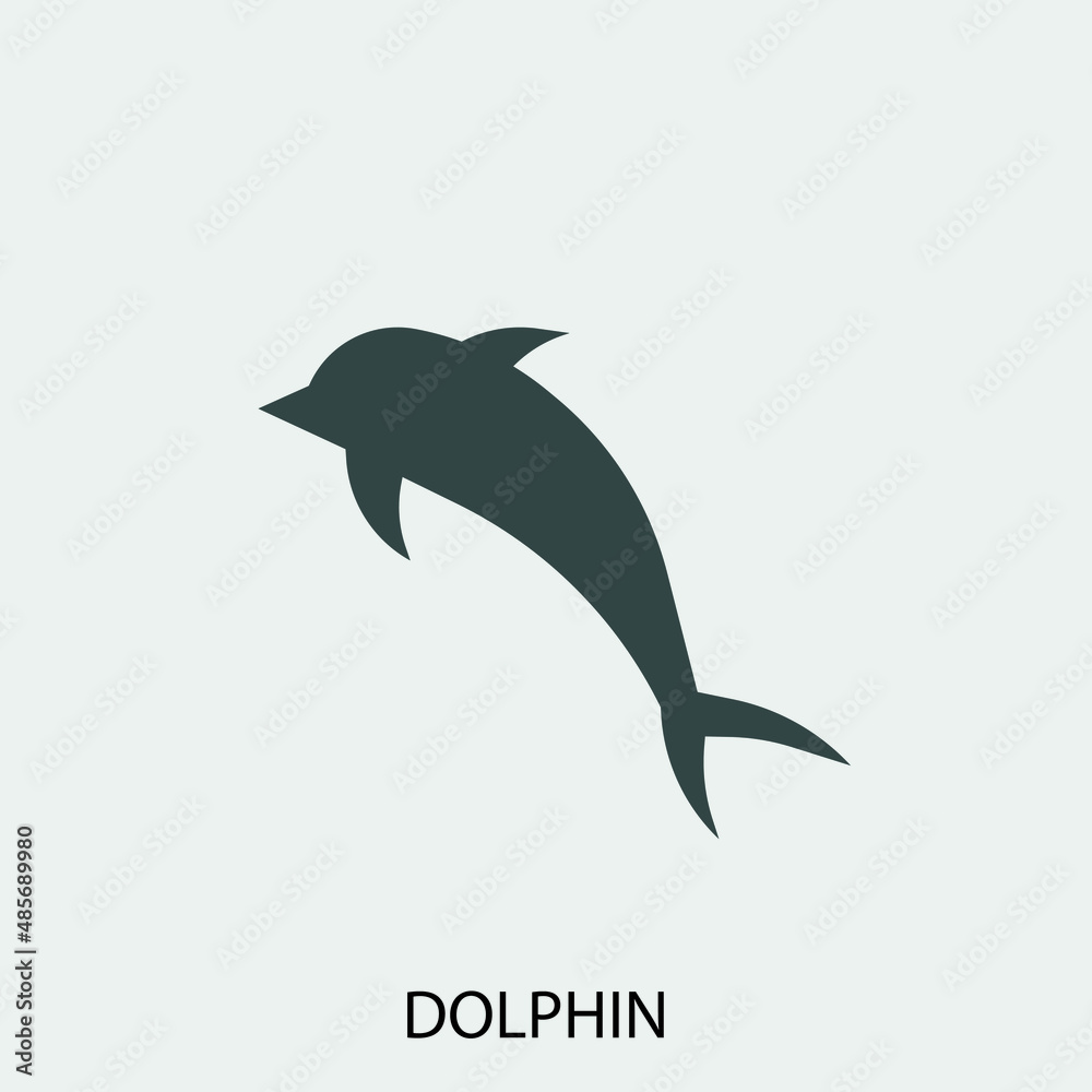 Obraz premium dolphin vector icon illustration sign 
