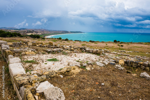 Greek ruins of Heraclea Minoa on the Meditarranean Coast, Agrigento Province, Sicily, Italy, Europe photo