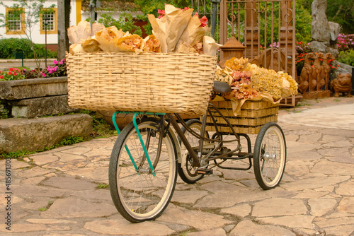 Decorative bicycle with flowers
