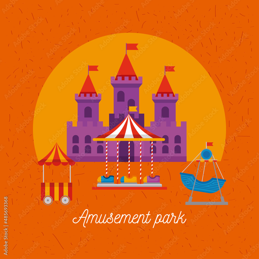 amusement park with castle