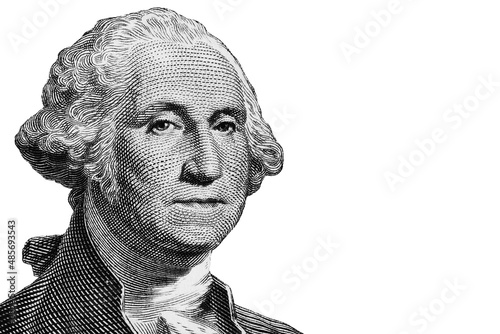 George Washington cut on 1dollar banknote isolated on white background for design purpose
