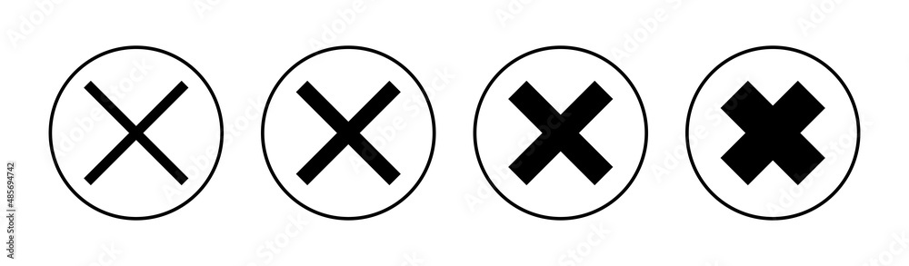 Close icons set. Delete sign and symbol. cross sign Close icons set. Delete sign and symbol. cross sign