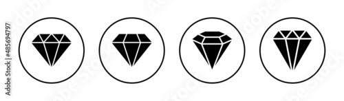 Diamond icons set. diamond gems sign and symbol