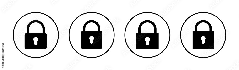 Lock icons set. Padlock sign and symbol. Encryption icon. Security ...