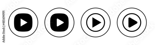 Play Icons set. Play button sign and symbol