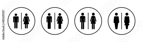 Toilet icons set. Girls and boys restrooms sign and symbol. bathroom sign. wc, lavatory