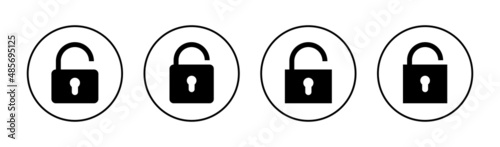 Unlock icons set. Unlock sign and symbol. unlocked padlock icon