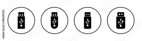 Usb icons set. Flash disk sign and symbol. flash drive sign.