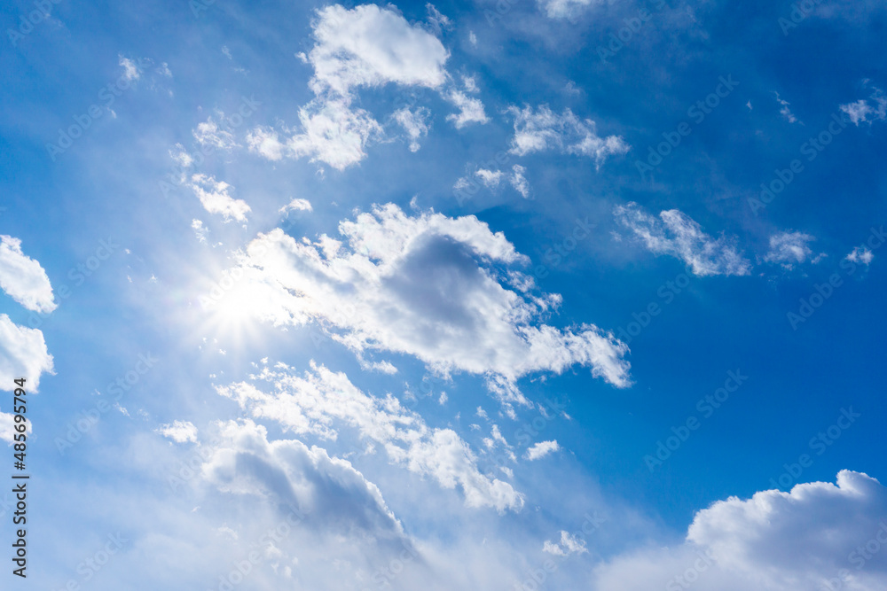 Refreshing blue sky and cloud background material_v_sky_17