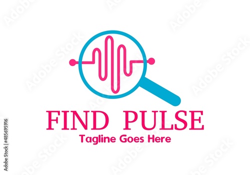Pulse finder Logo Template Design Vector, Emblem, Design Concept, Creative Symbol, Icon