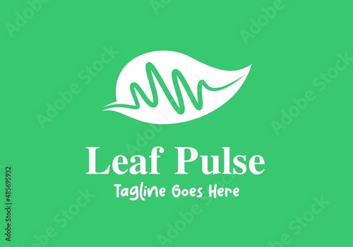 Pulse Leaf Logo Template Design Vector, Emblem, Design Concept, Creative Symbol, Icon