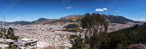 Quito, with Pichincha Volcano in the background, Ecuador, South America