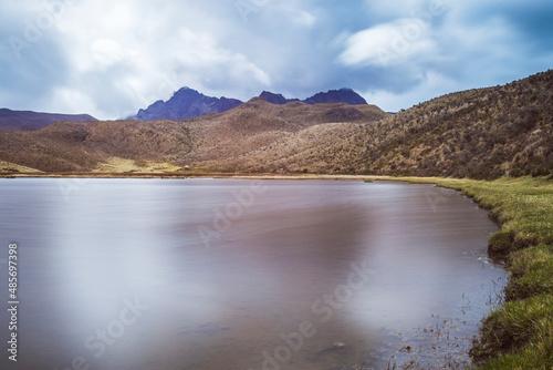 Ruminahui Volcano and Lake Limpiopungo, Cotopaxi National Park, Ecuador, South America