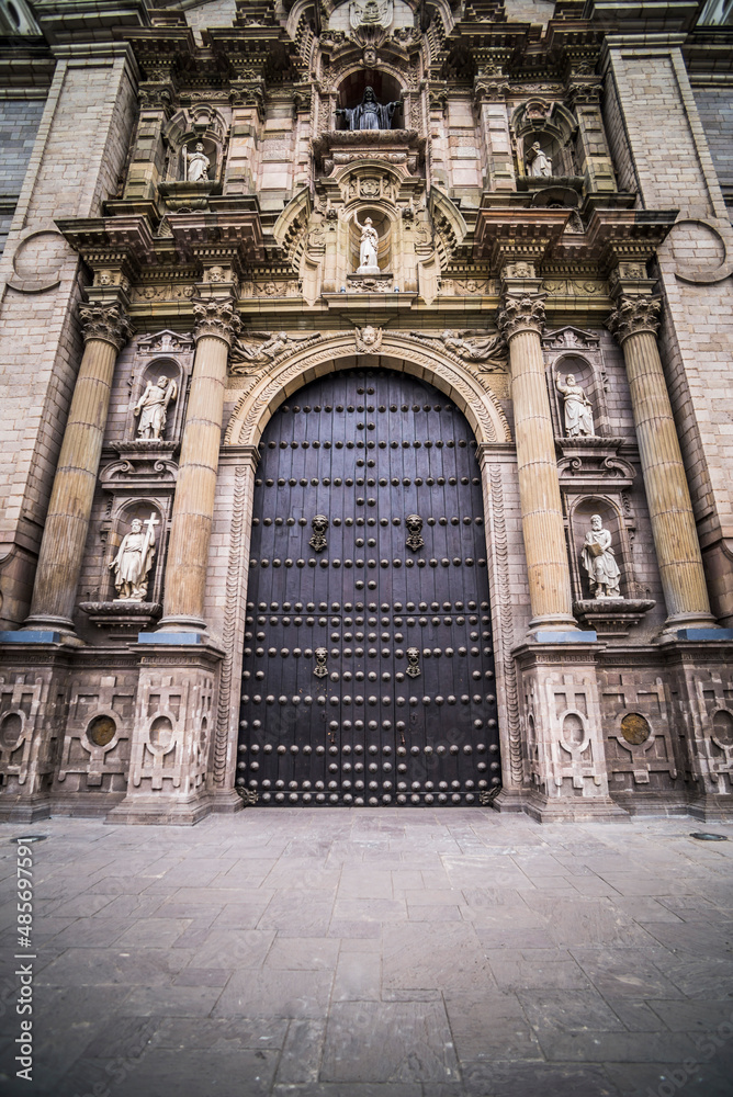 Large church doors, Lima, Lima Province, Peru, South America