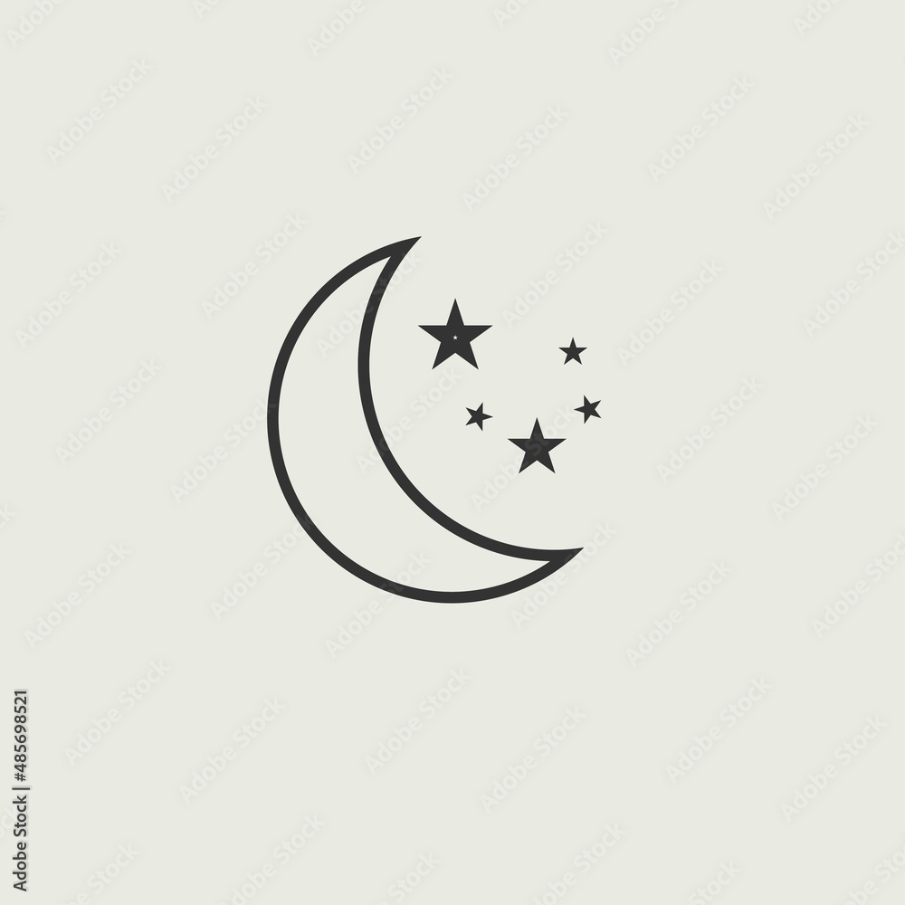 moon and stars vector icon illustration sign moon and stars vector icon illustration sign