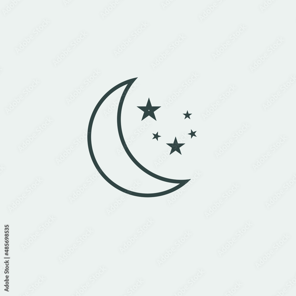 moon and stars vector icon illustration sign moon and stars vector icon illustration sign