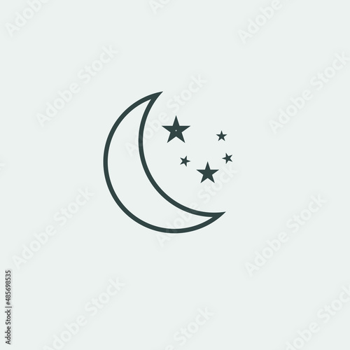 moon and stars vector icon illustration sign