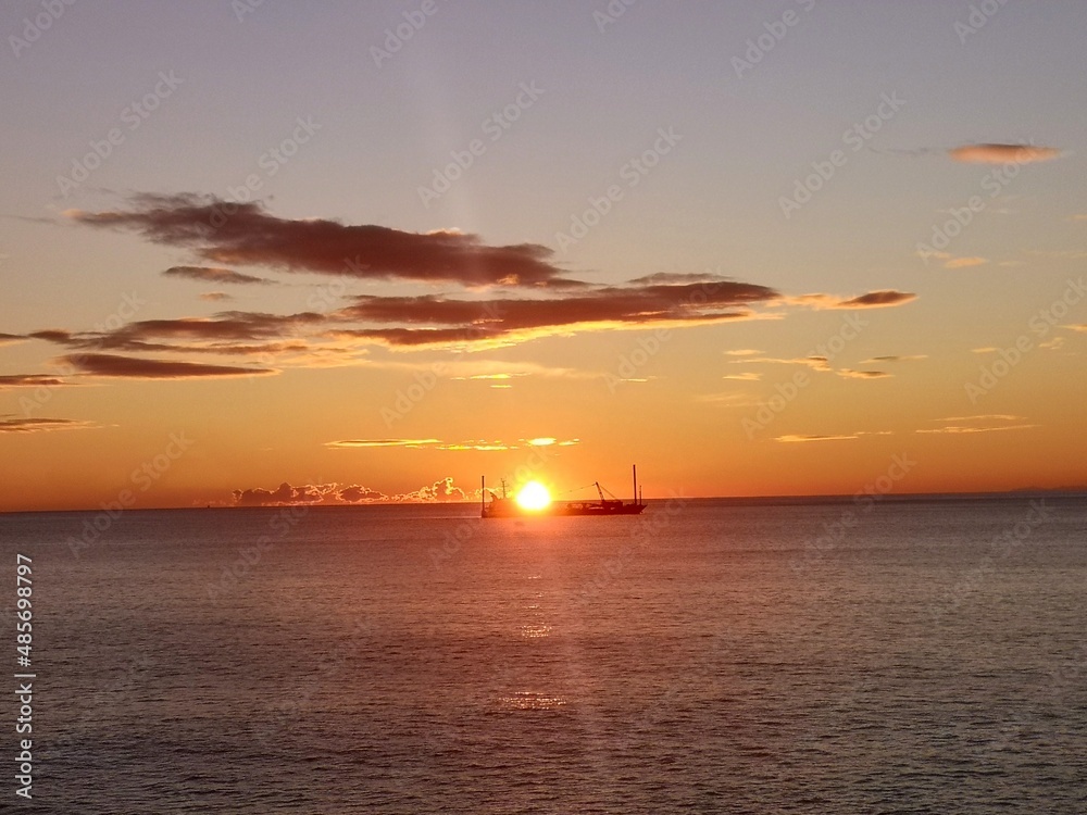 sunset over the sea