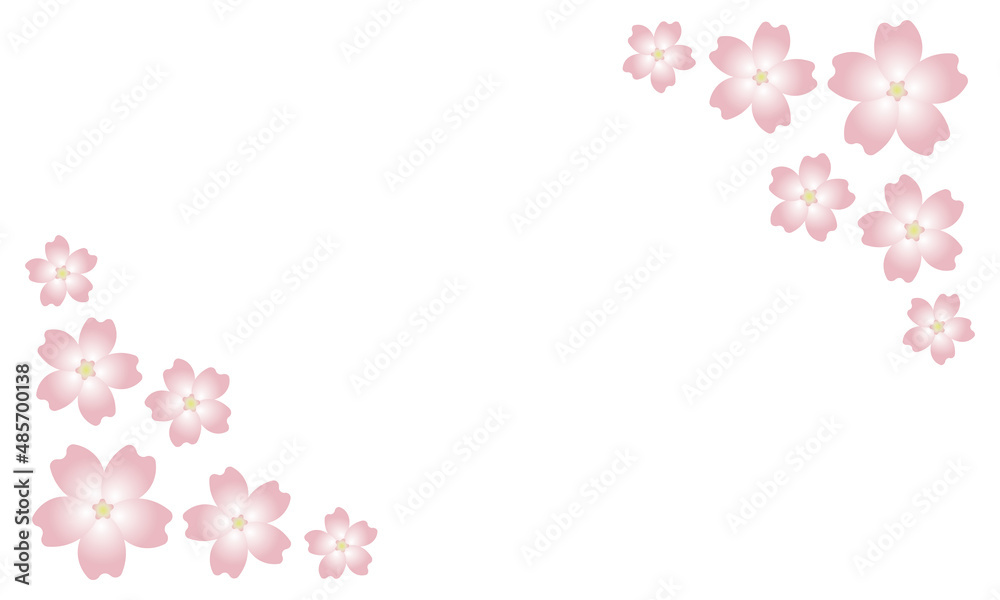 キレイな桜のフレームのイラスト素材　②