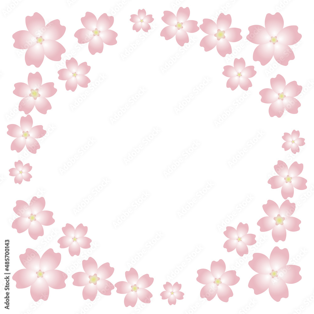 キレイな桜のフレームのイラスト素材　①