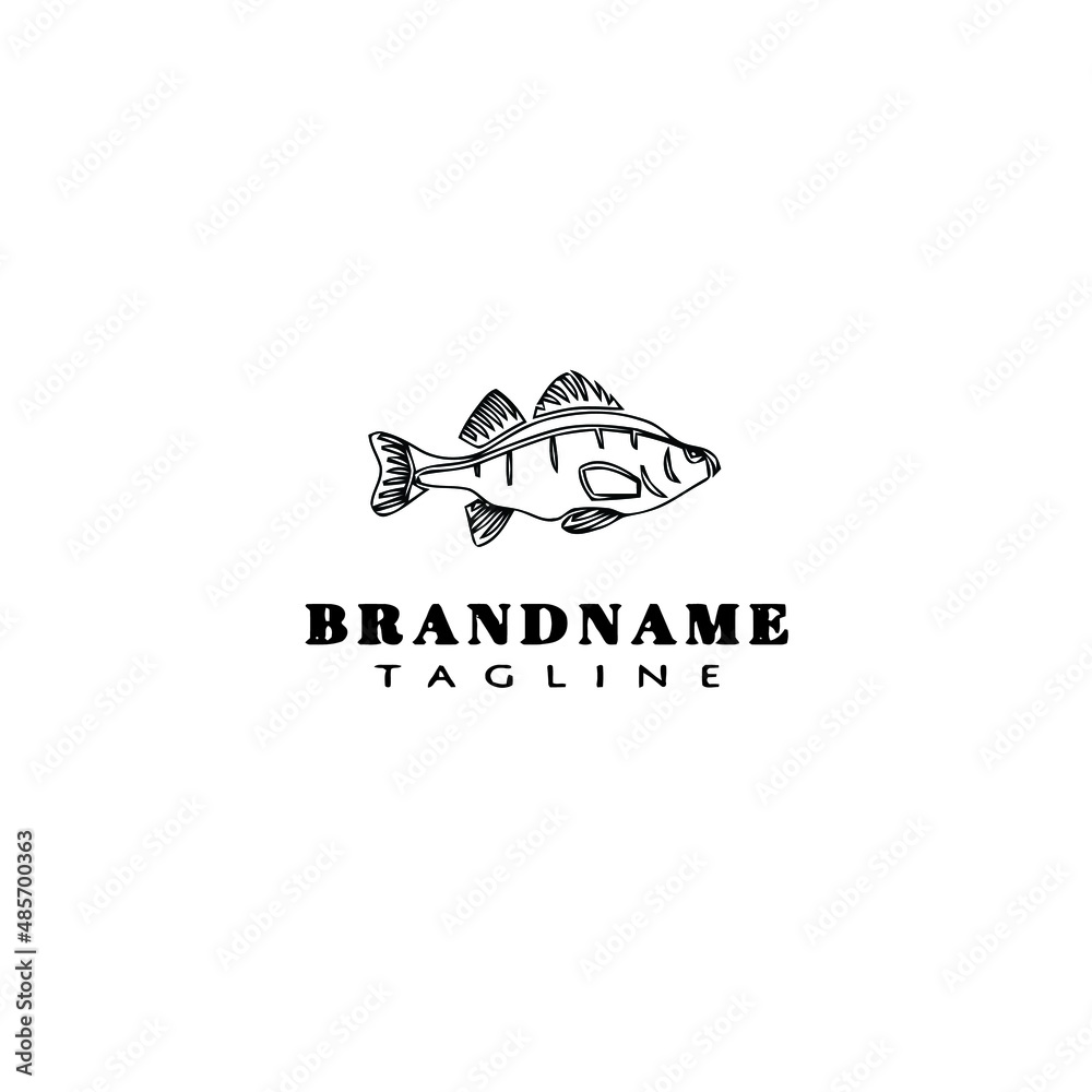 animal fish cartoon logo template icon design black isolated vector illustration animal fish cartoon logo template icon design black isolated vector illustration