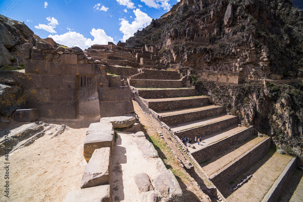 Inca Ruins of Ollantaytambo, Sacred Valley of the Incas (Urubamba Valley), near Cusco, Peru, South America