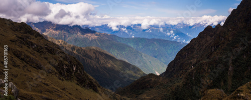 Andes Mountains on Inca Trail Trek day 3  Cusco Region  Peru  South America