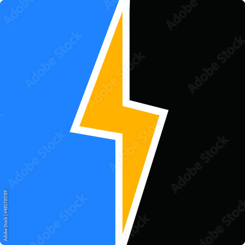 Hand drawn thunderbolt logo, vector illustration