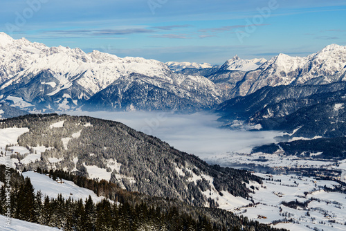 High fog over Maria Alm am Steinernen Meer - Hochkönig region - Salzburg, Austria - Views of the mountains and the valley © Thomas Hassler