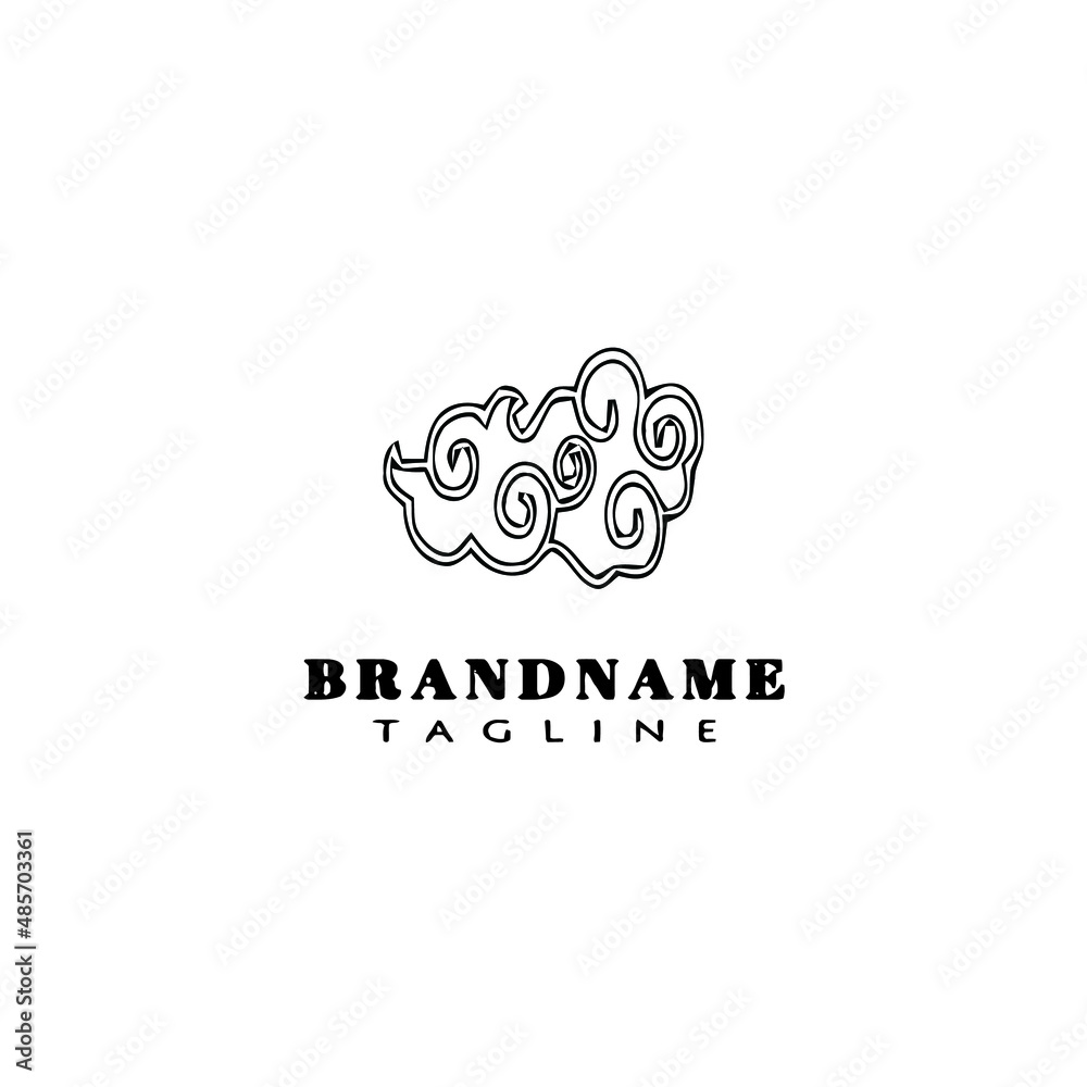 chinese clouds logo creative icon design template black isolated vector illustration