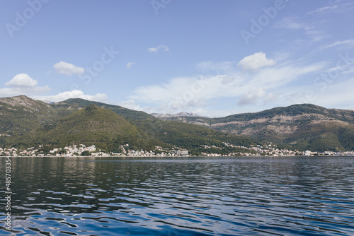 The Bay of Kotor, the Adriatic Sea in southwestern Montenegro. Its well-preserved group of medieval towns of Kotor, Tivat, Perast and Herceg Novi. Travelling and leasure concept, beautiful seascape