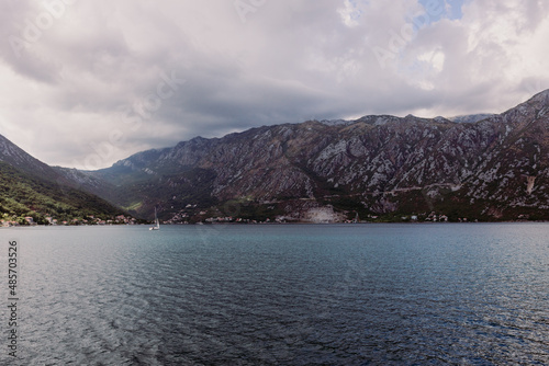 The Bay of Kotor, the Adriatic Sea in southwestern Montenegro. Its well-preserved group of medieval towns of Kotor, Tivat, Perast and Herceg Novi. Travelling and leasure concept, beautiful seascape