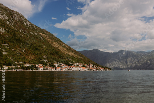 The Bay of Kotor, the Adriatic Sea in southwestern Montenegro. Its well-preserved group of medieval towns of Kotor, Tivat, Perast and Herceg Novi.  Travelling and leasure concept, beautiful seascape © Евгения Жигалкина