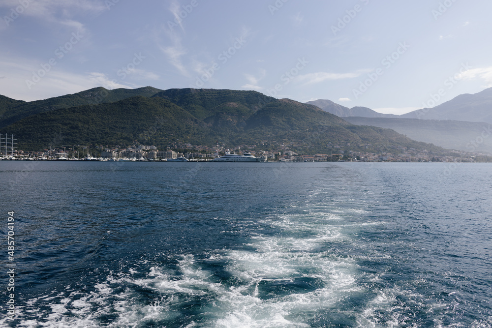 The Bay of Kotor, the Adriatic Sea in southwestern Montenegro. Its well-preserved group of medieval towns of Kotor, Tivat, Perast and Herceg Novi.  Travelling and leasure concept, beautiful seascape