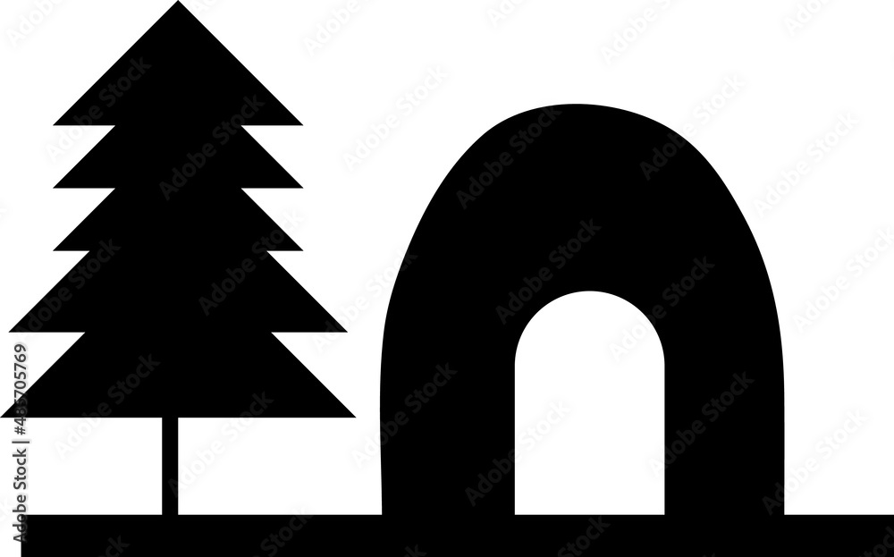 Fototapeta premium Tent element in flat simple style on white background..eps