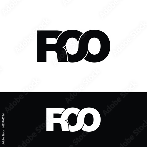 Canvas Print ROO letter monogram logo design vector