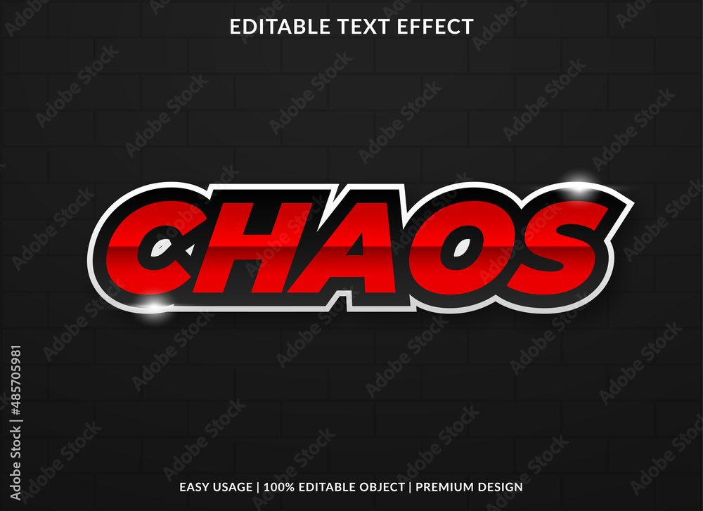Naklejka premium chaos text effect editable template with bold and abstract style use for business background and company brand
