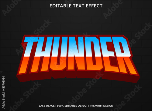 thunder text effect editable template with bold and abstract style use for business background and company brand