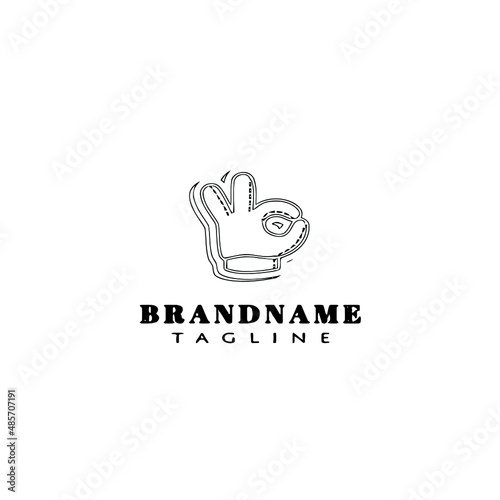 hand gesture cartoon logo template icon design black isolated vector