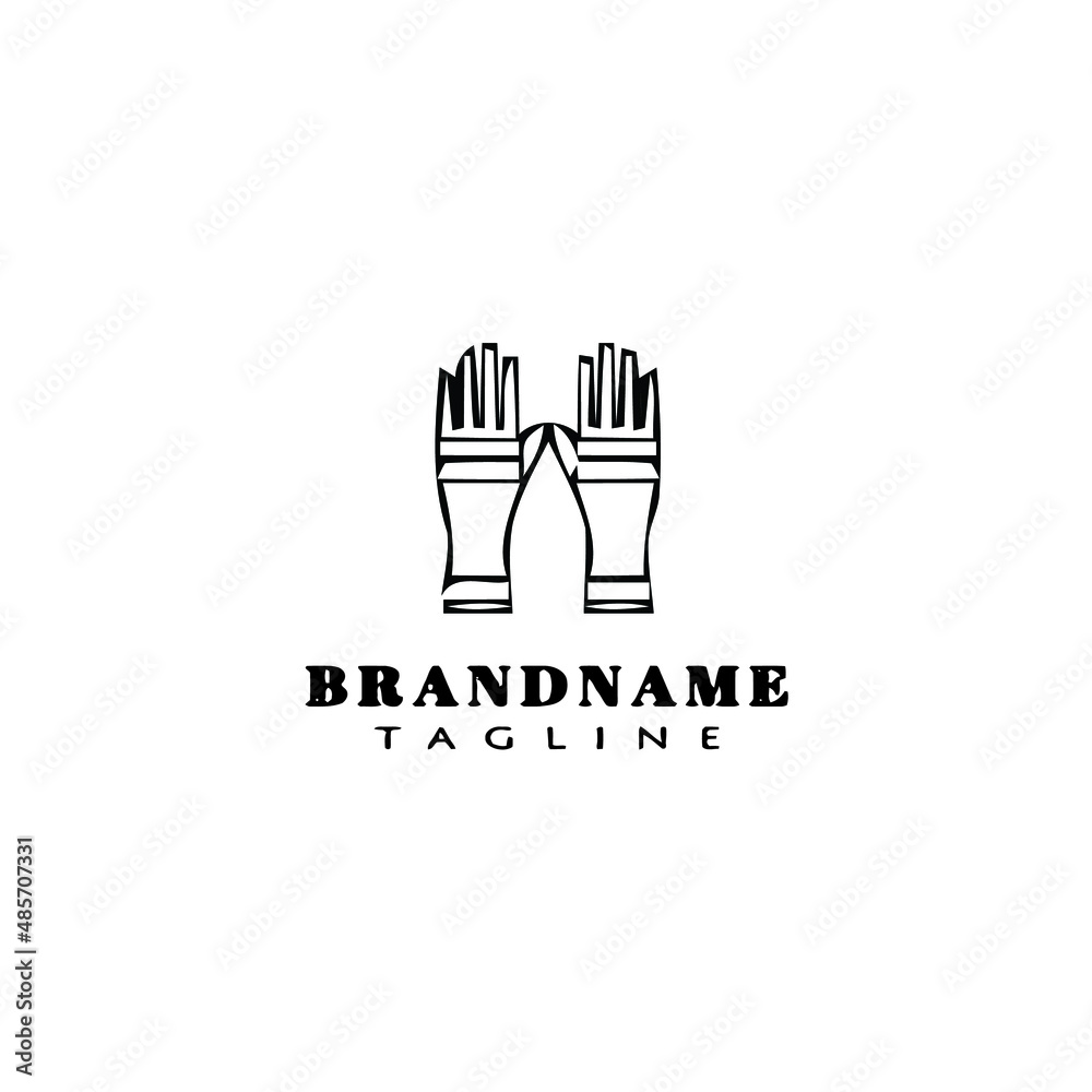 glove logo cartoon design template icon black isolated vector glove logo cartoon design template icon black isolated vector