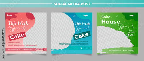 special cake banner for social media template post	