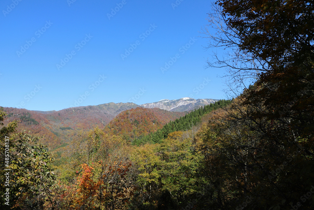 Fototapeta premium 秋の白山展望台から見る景色（石川県白山市）