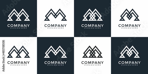 M letter logo collection monogram