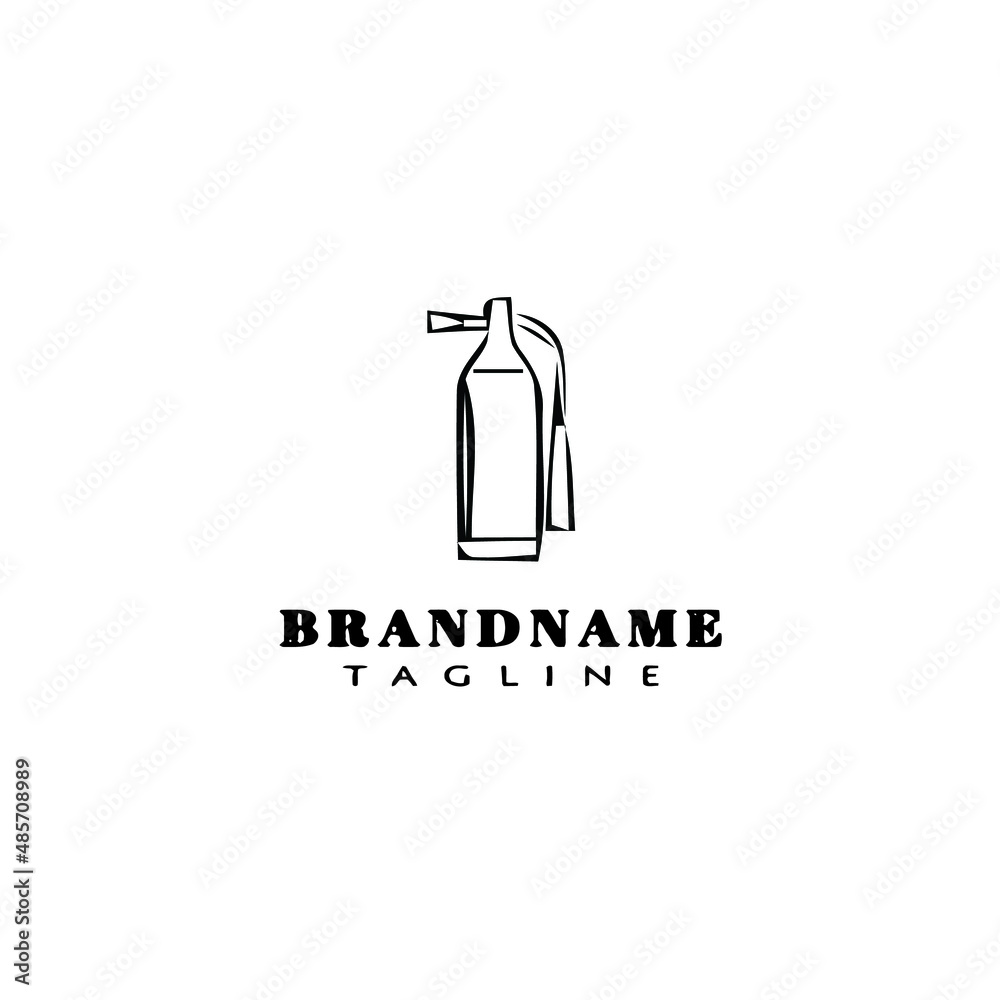 fire extinguisher logo cartoon icon design template black isolated vector