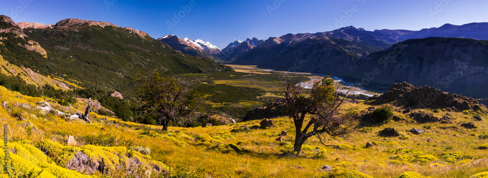 Valley at El Chalten, the 'hiking capital of Patagonia', Argentina, South America